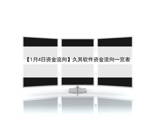 【1月4日资金流向】久其软件资金流向一览表